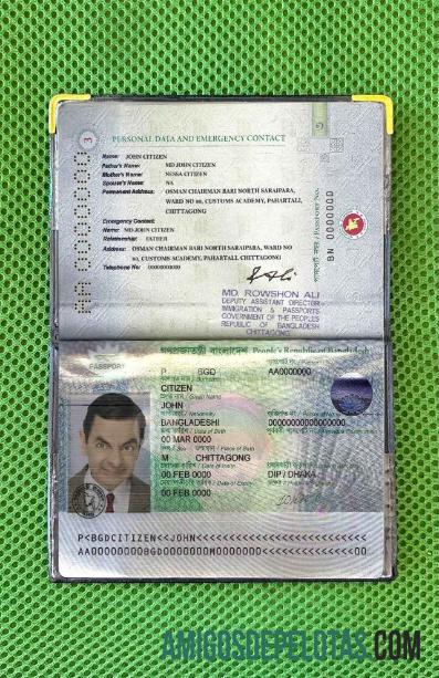 Passaporte de Bangladesh (2013 2019) Visual fotográfico modelo